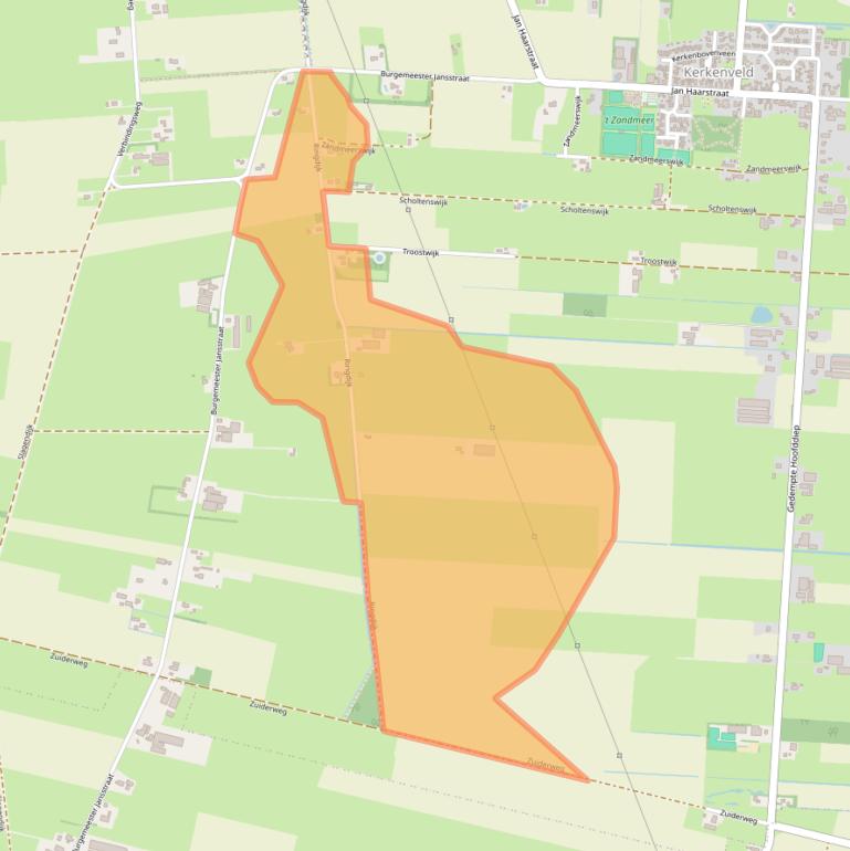 Kaart van postcodegebied 7926TX.