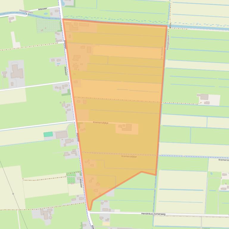 Kaart van postcodegebied 7927PE.