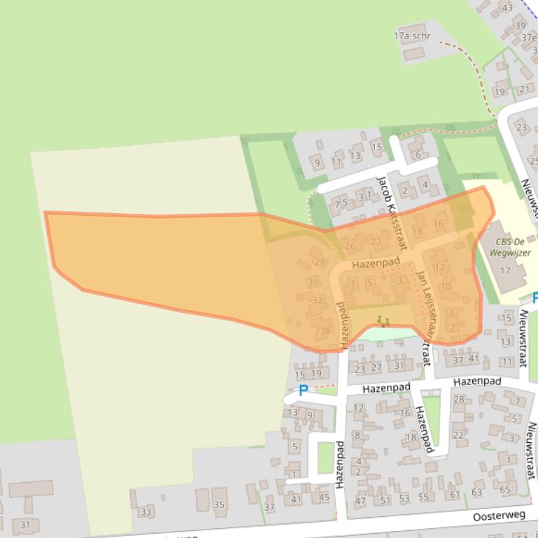 Kaart van postcodegebied 7927PL.