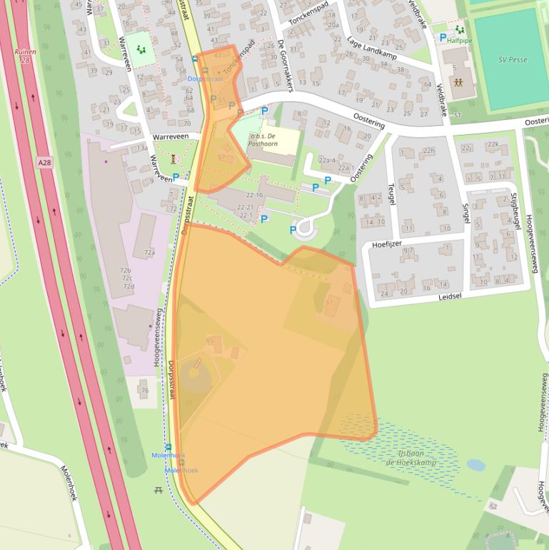 Kaart van postcodegebied 7933PB.