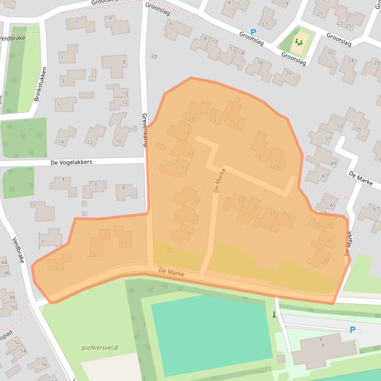 Kaart van postcodegebied 7933RA.