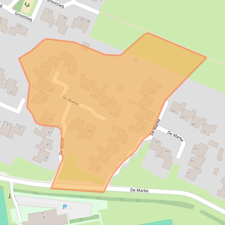 Kaart van postcodegebied 7933RB.