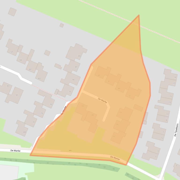 Kaart van postcodegebied 7933RC.