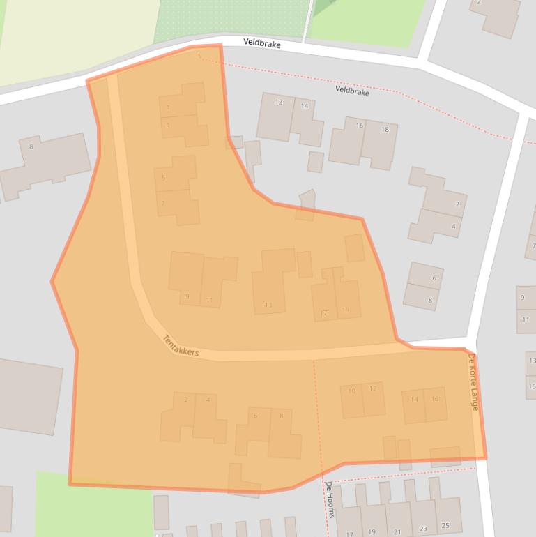 Kaart van postcodegebied 7933RE.