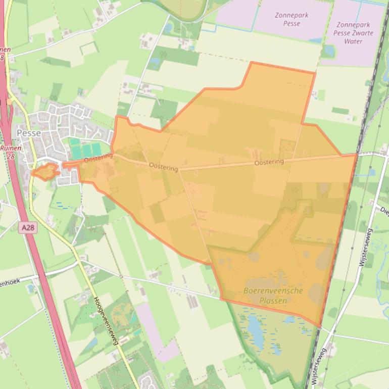 Kaart van postcodegebied 7933TM.