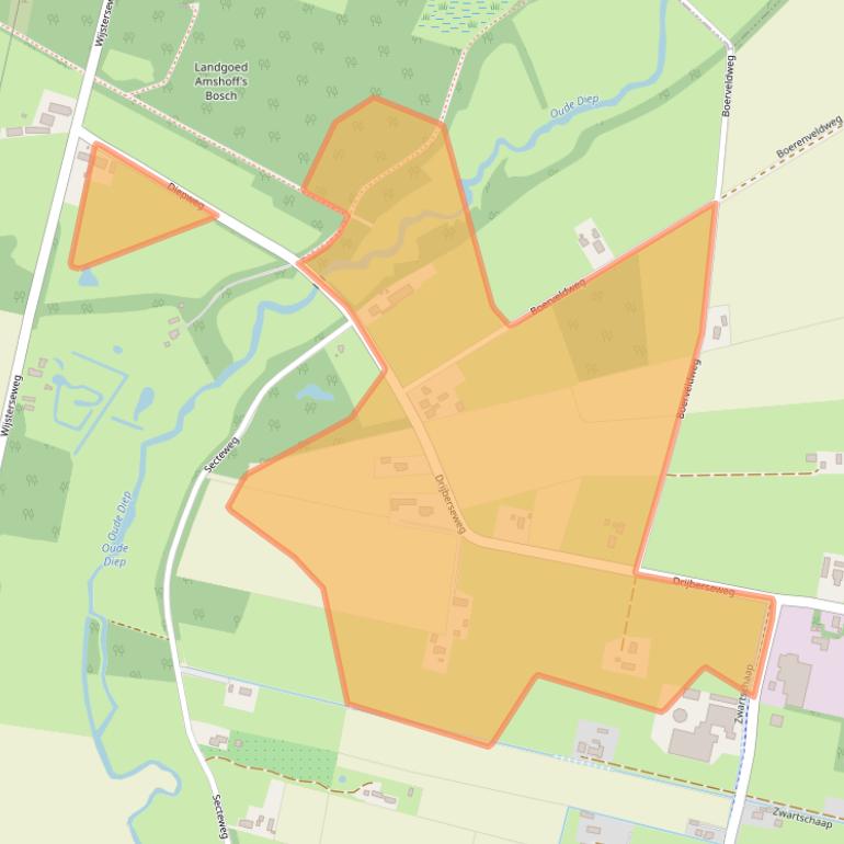 Kaart van postcodegebied 7934TC.