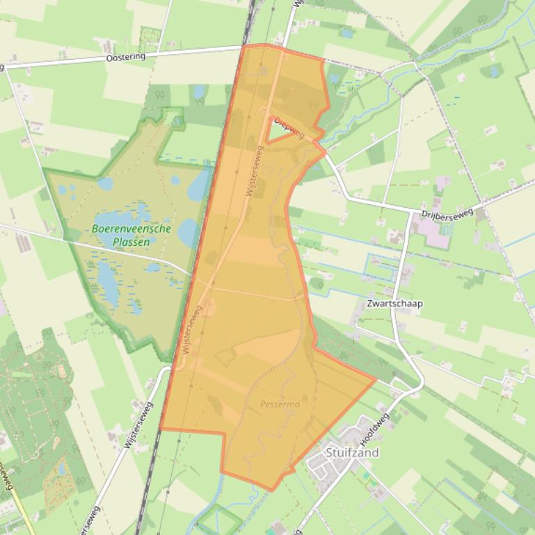Kaart van postcodegebied 7934TE.