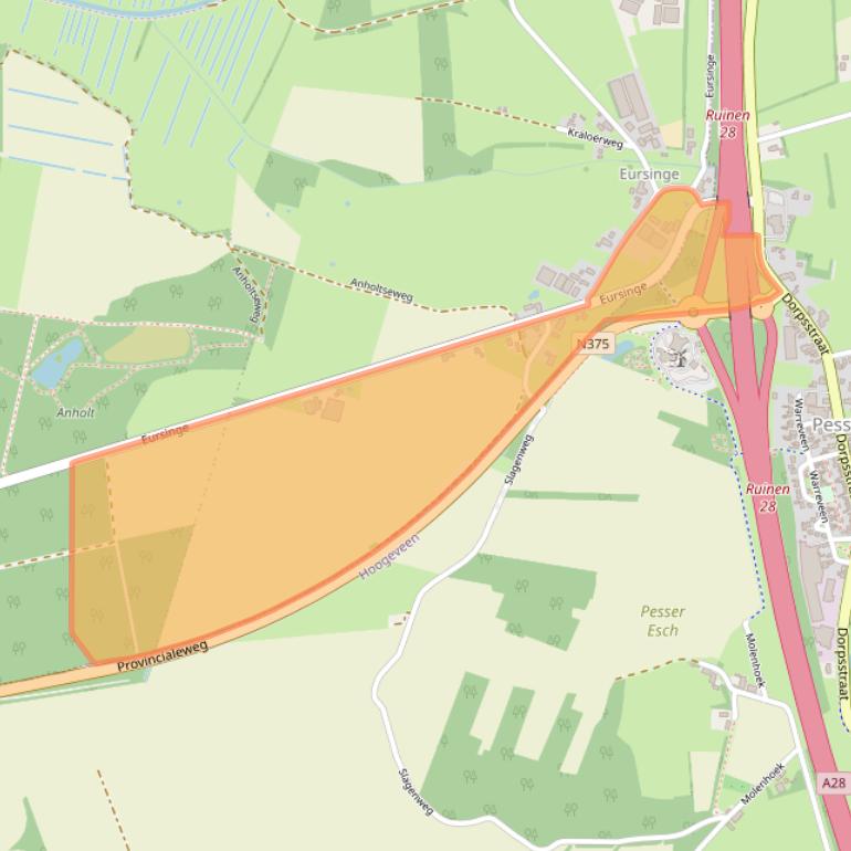 Kaart van postcodegebied 7935AC.