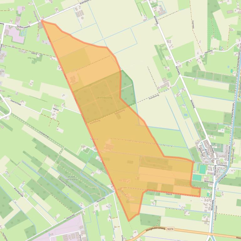 Kaart van postcodegebied 7936TA.