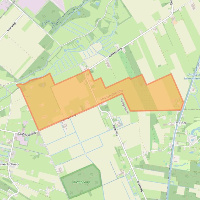 Kaart van postcodegebied 7937.