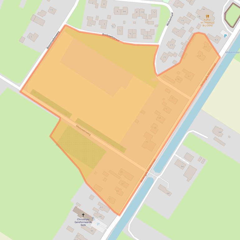 Kaart van postcodegebied 7938PB.