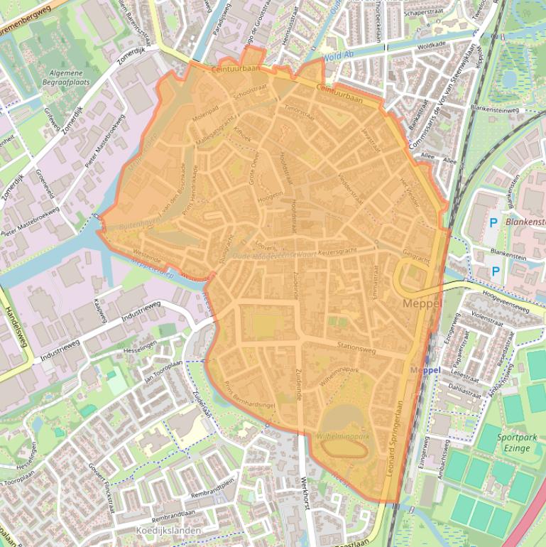Kaart van postcodegebied 7941.