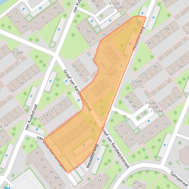 Kaart van postcodegebied 7942GJ.