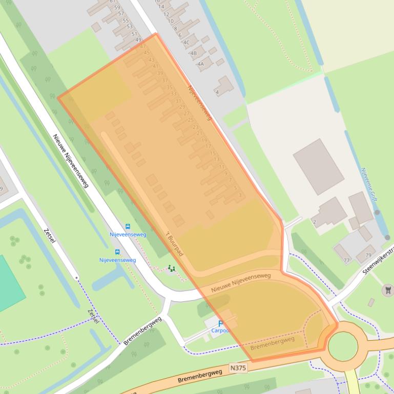 Kaart van postcodegebied 7942JJ.