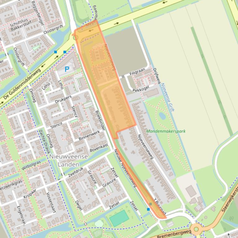 Kaart van postcodegebied 7942JL.