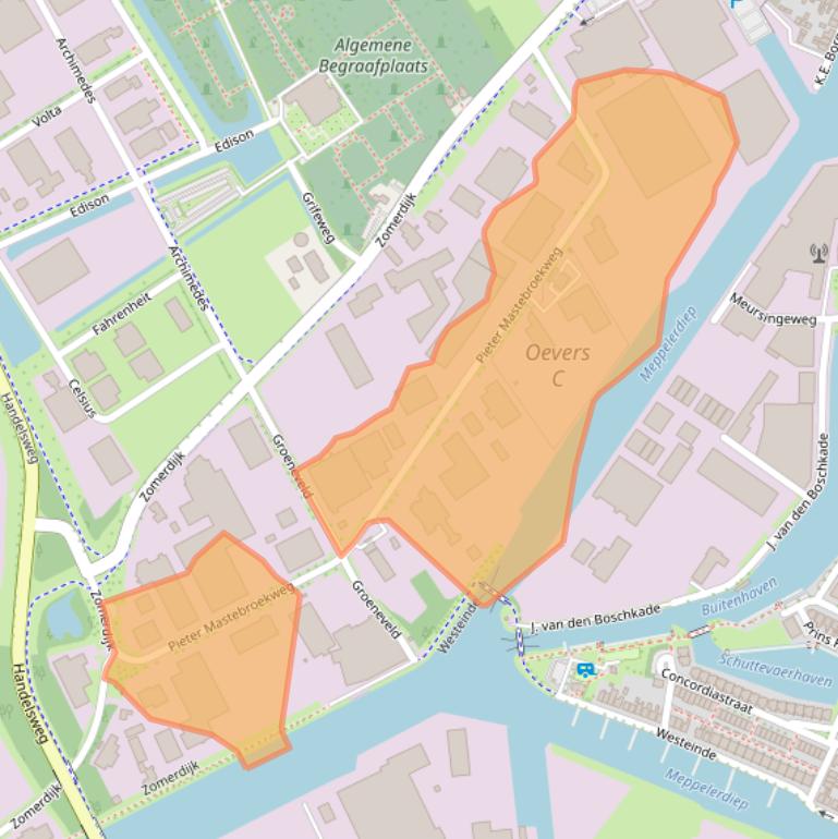 Kaart van postcodegebied 7942JZ.