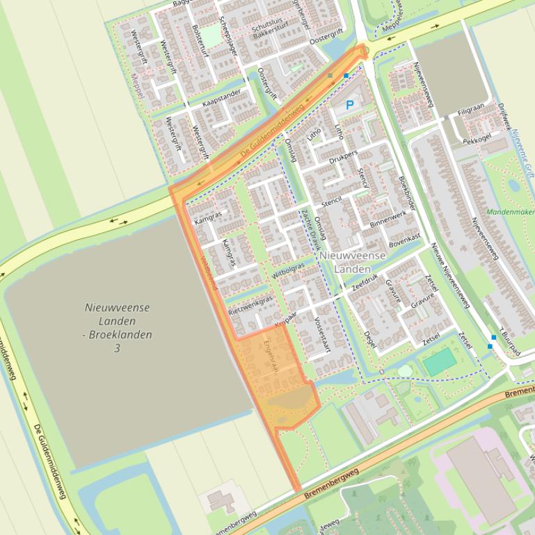 Kaart van postcodegebied 7942NX.