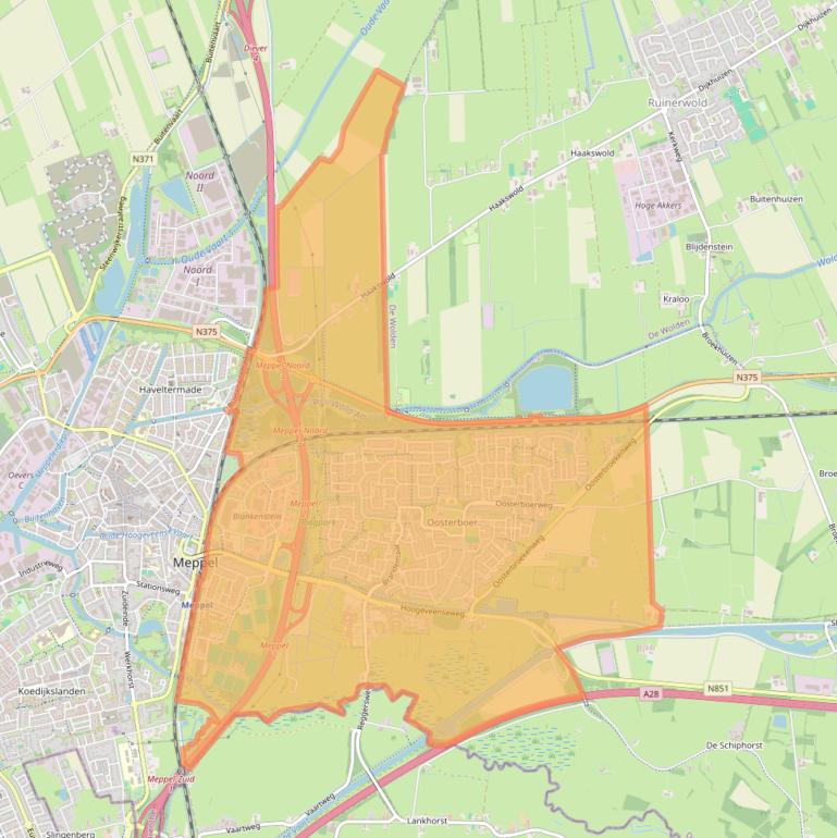 Kaart van postcodegebied 7943.