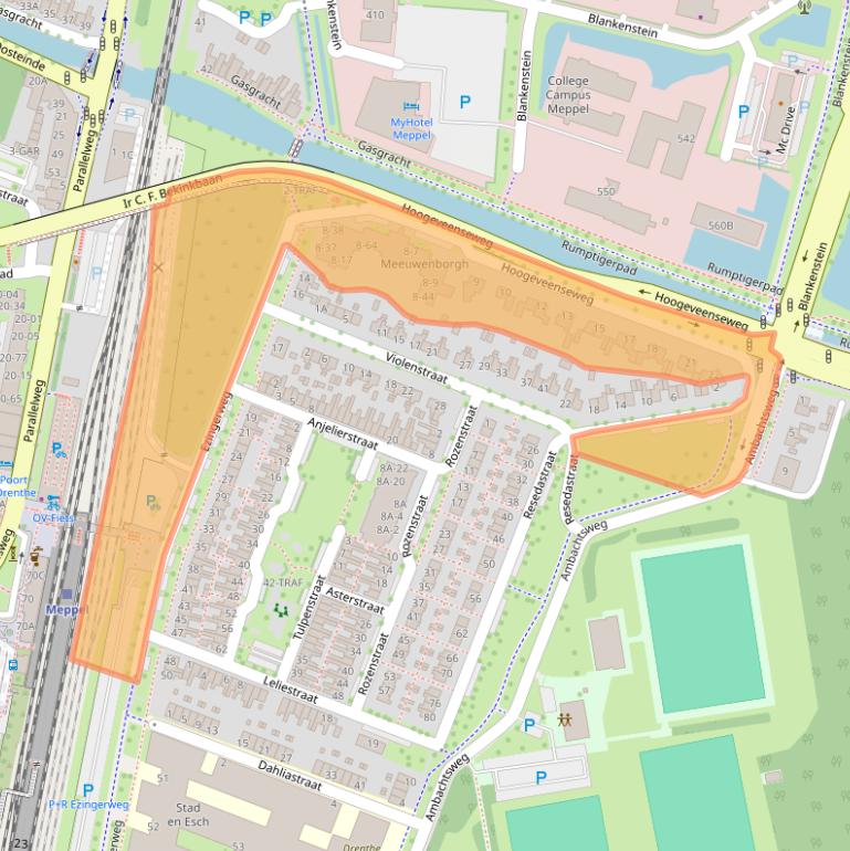 Kaart van postcodegebied 7943BA.