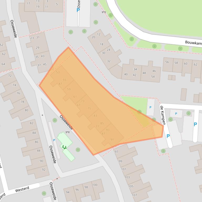 Kaart van postcodegebied 7943GH.