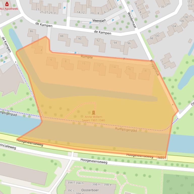 Kaart van postcodegebied 7943HX.