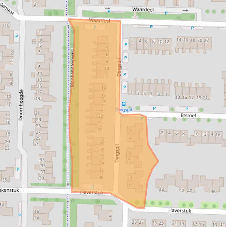 Kaart van postcodegebied 7943LC.