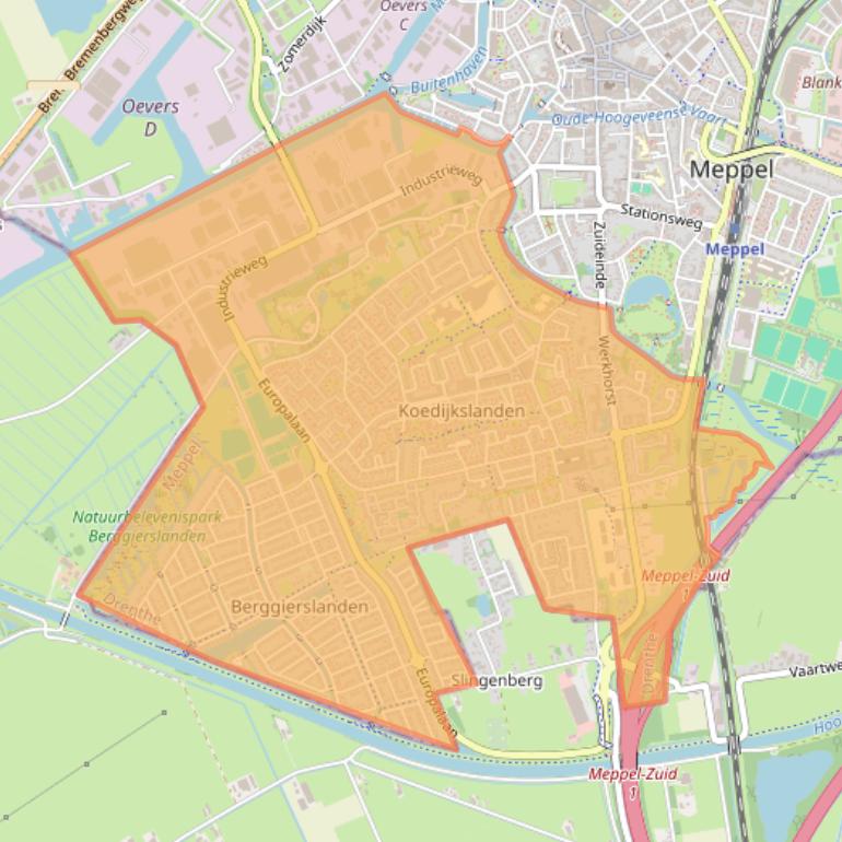 Kaart van postcodegebied 7944.