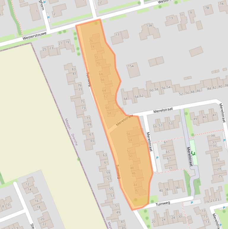 Kaart van postcodegebied 7944AE.