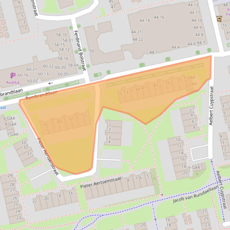 Kaart van postcodegebied 7944GB.