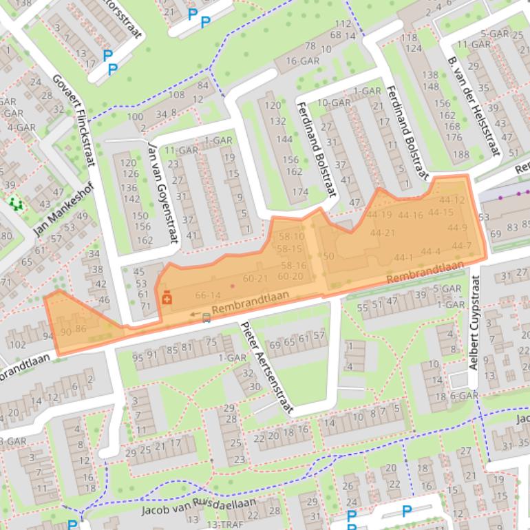 Kaart van postcodegebied 7944GK.