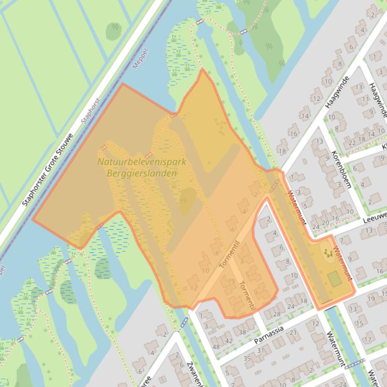 Kaart van postcodegebied 7944PS.