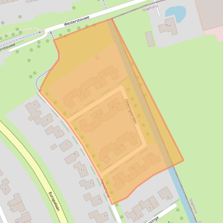 Kaart van postcodegebied 7944RV.