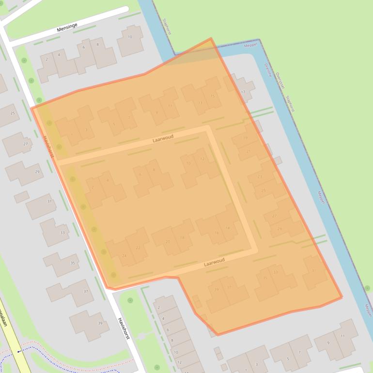 Kaart van postcodegebied 7944RX.