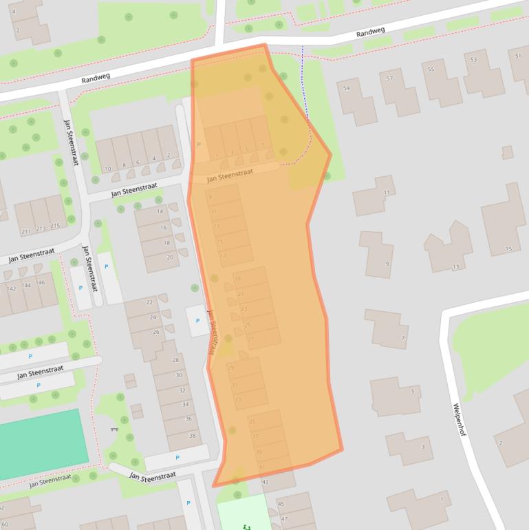 Kaart van postcodegebied 7944TZ.