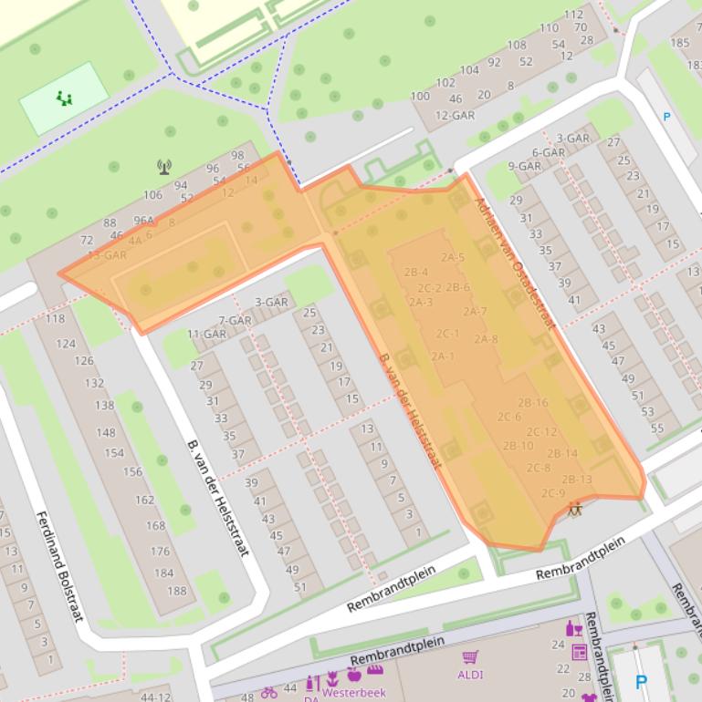 Kaart van postcodegebied 7944XM.