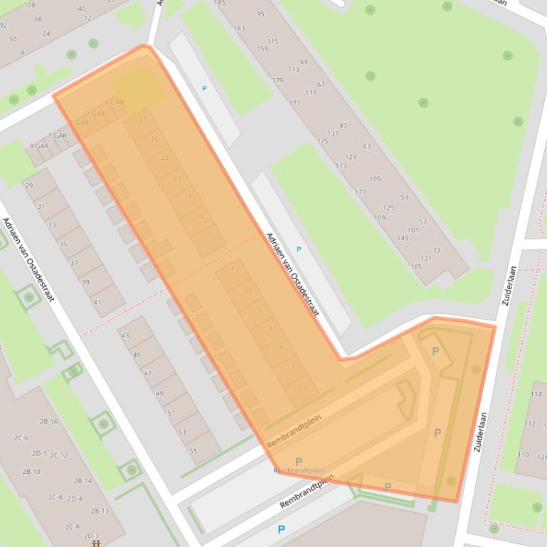 Kaart van postcodegebied 7944XZ.