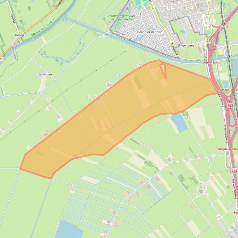 Kaart van postcodegebied 7951KW.