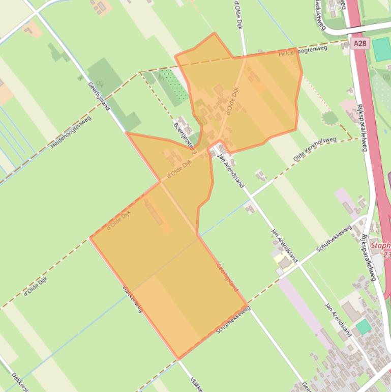 Kaart van postcodegebied 7951LE.