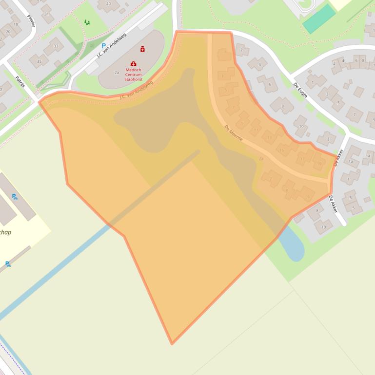 Kaart van postcodegebied 7951WJ.