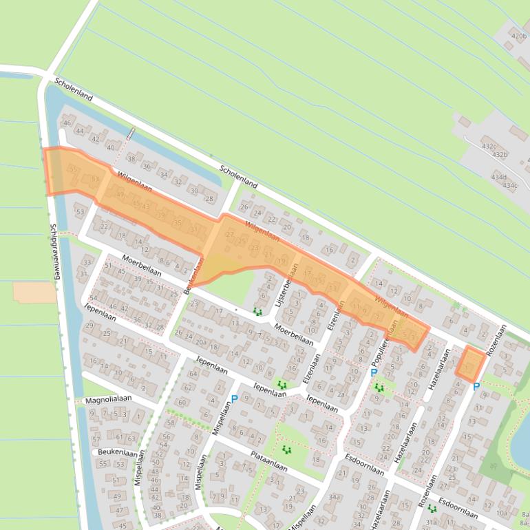 Kaart van postcodegebied 7954EB.