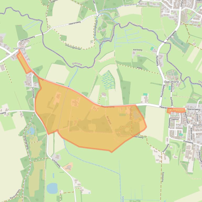 Kaart van postcodegebied 7955PD.