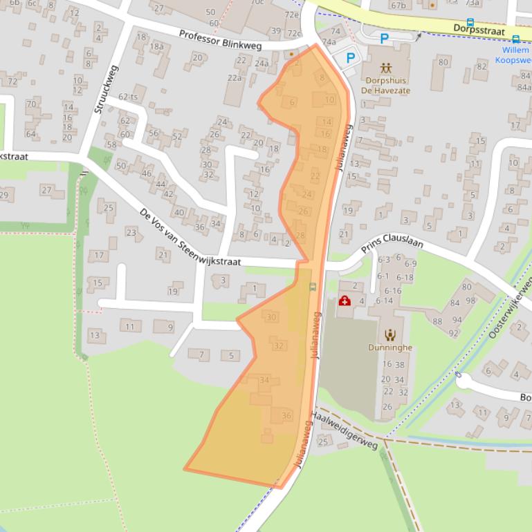 Kaart van postcodegebied 7957BL.