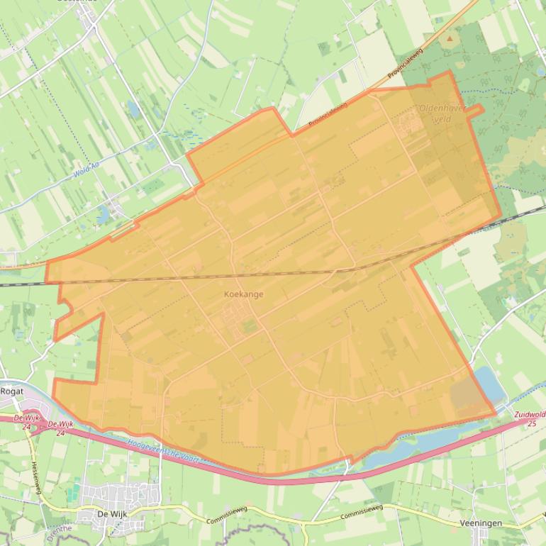 Kaart van postcodegebied 7958.