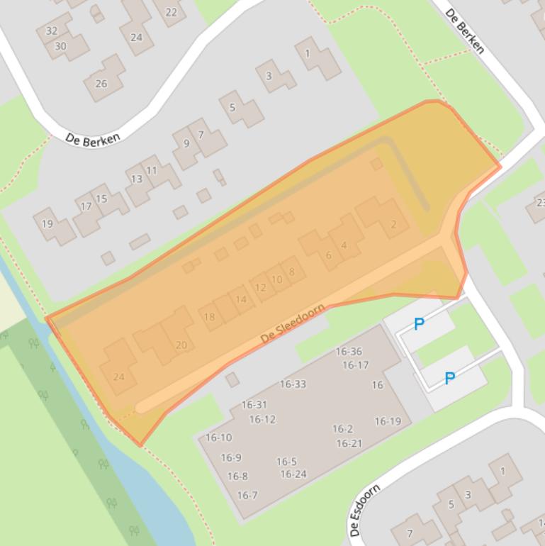 Kaart van postcodegebied 7958ND.