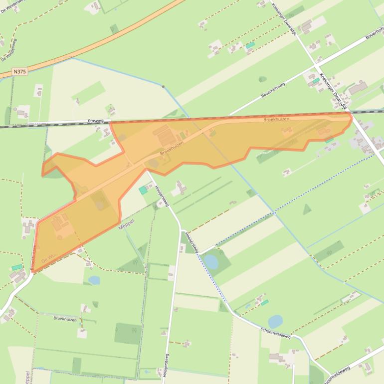 Kaart van postcodegebied 7958PB.