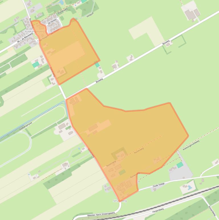 Kaart van postcodegebied 7958RC.