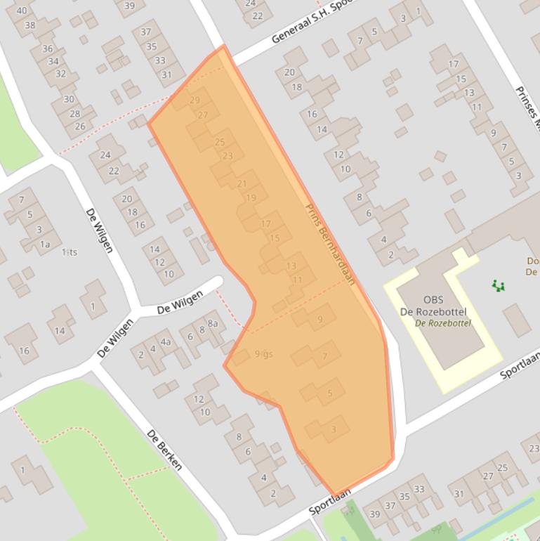 Kaart van postcodegebied 7958SE.