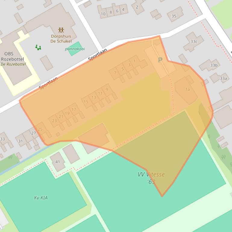 Kaart van postcodegebied 7958SL.