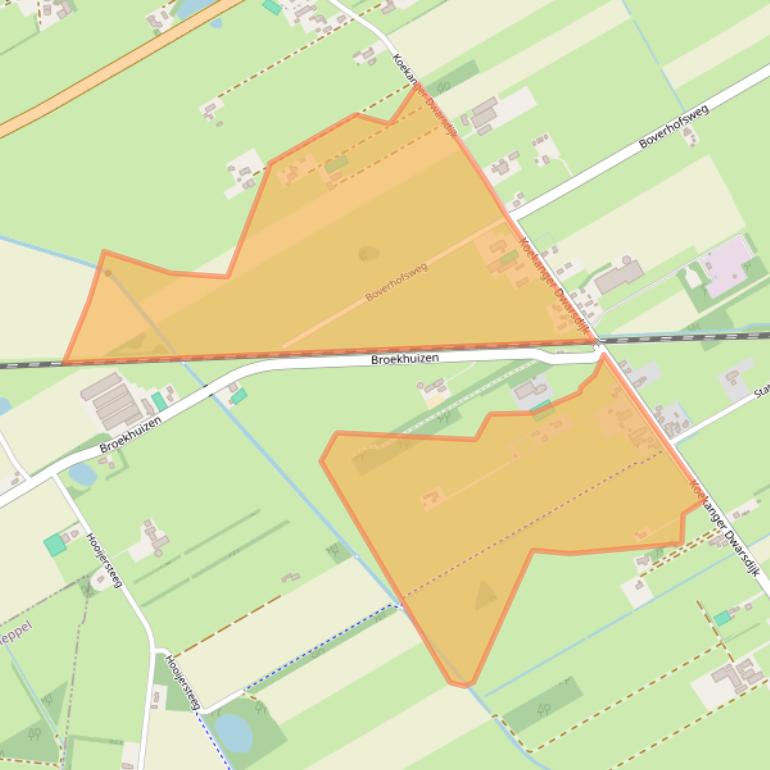 Kaart van postcodegebied 7958SR.