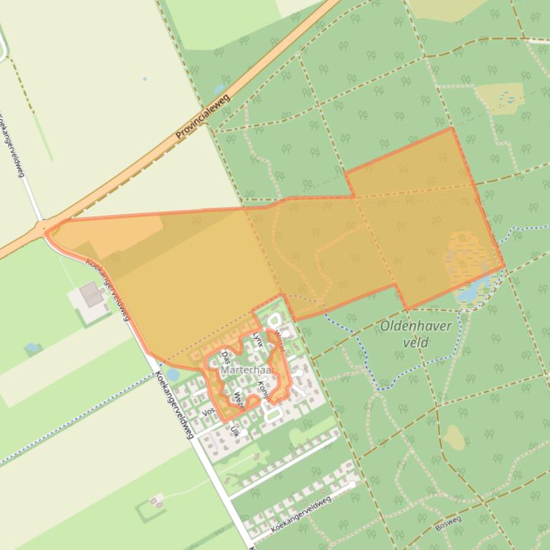 Kaart van postcodegebied 7958TA.